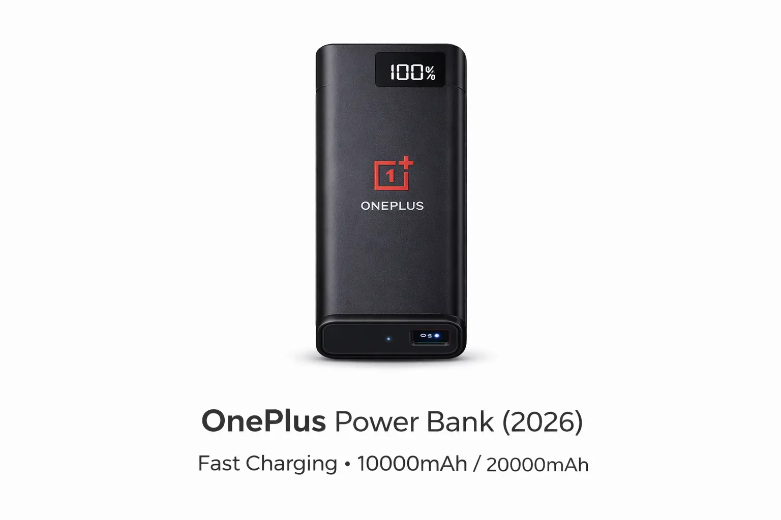 Slim and lightweight OnePlus Power Bank design for travel use